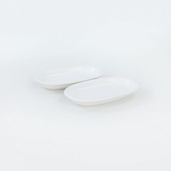 Mat Beyaz Hitit Kayık Tabak 2 Adet 19 Cm | Keramika