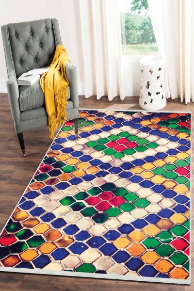 Birkilim Yıkanabilir Dekoratif Halı İpeksi Kaymaz Taban | MLN-IP-SD-040