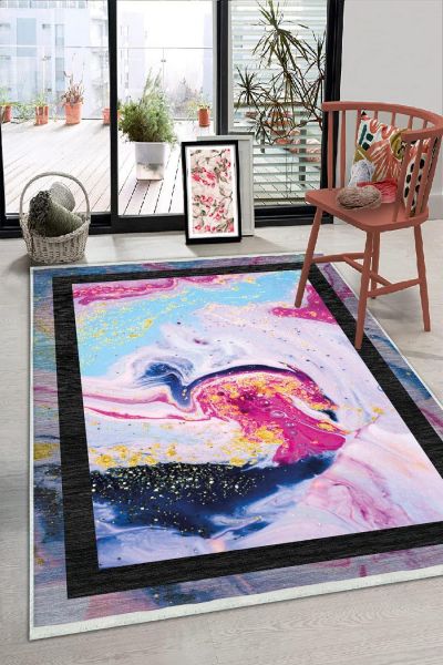 Birkilim Yıkanabilir Dekoratif Halı İpeksi Kaymaz Taban | MLN-IP-HS-248