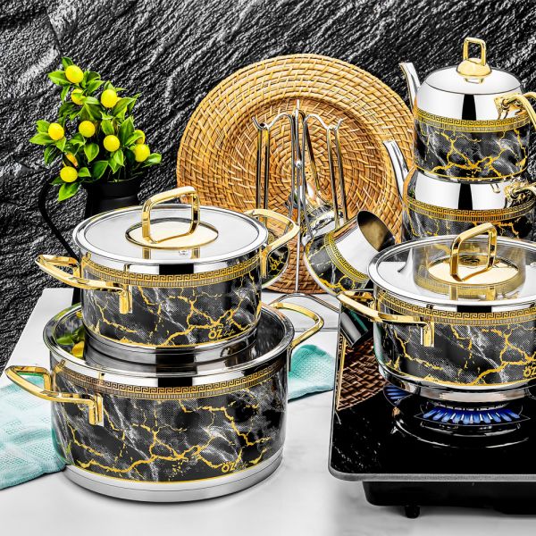 Öz Life | Işıl 18 Parça Dekorlu Sarı Çeyiz Seti