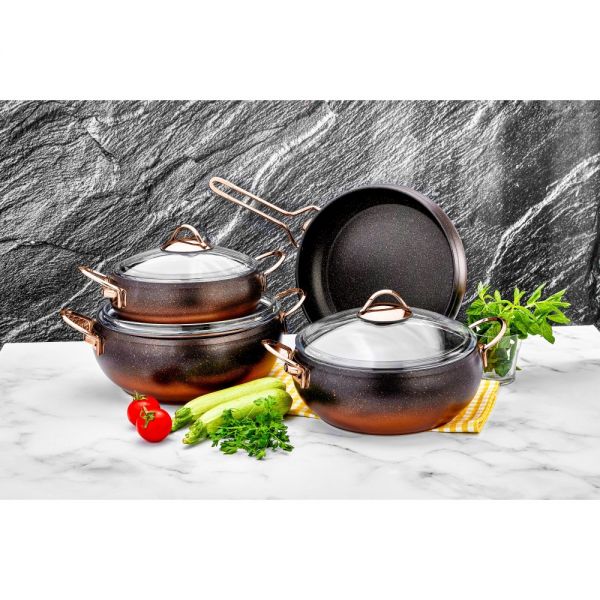 Oz Life | Azra 7 Piece Copper Granite Set