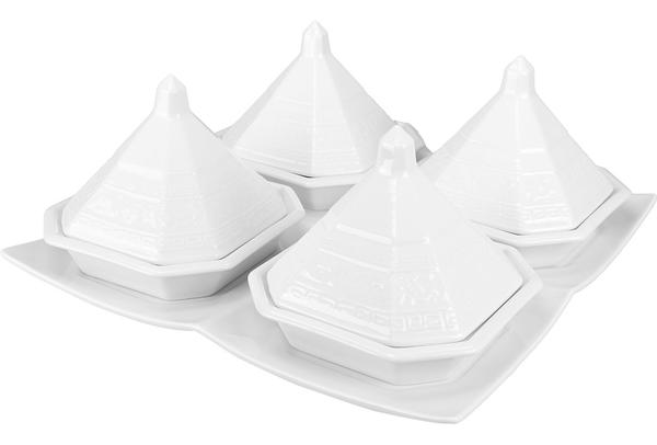 Hayal | 9 Teilig | Servierschalen-Set | Servierschüssel | Weiß | Aus Porzellan | Ac001309