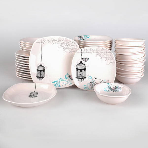 طقم سفرة ريترو 48 قطعة لـ 12 شخص | كيراميكا