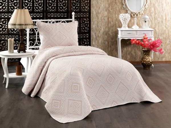 Ensemble de couvre-lit simple chaîne Dowery Brun crème