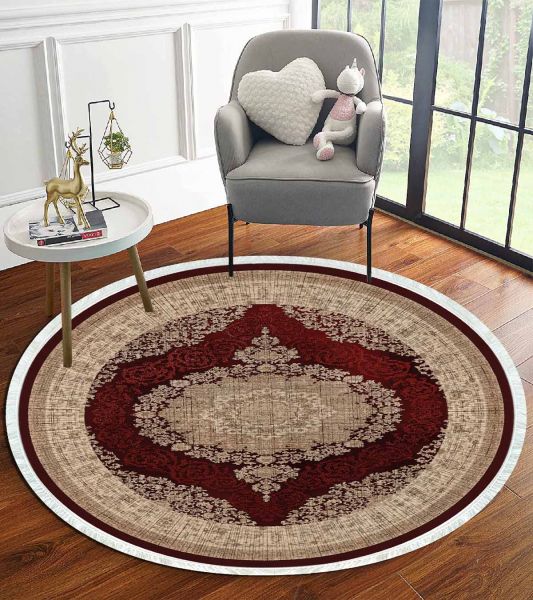 Birkilim Yuvarlak Yıkanabilir Dekoratif Halı İpeksi Kaymaz Taban | MLN-IP-YU-HT-997