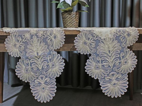 Çeyiz Diyarı Palmiye 7 Parça Simli Salon Takımı Cappucino