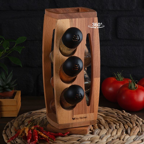 SET D'ÉPICES ROTATIVES EMMA 6 - COUVERCLE NOIR