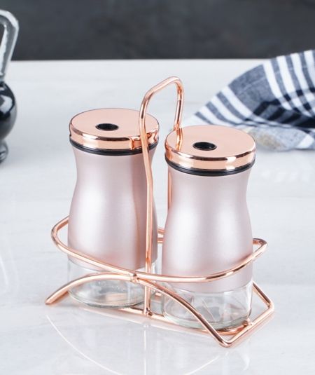 Acar Mutfak | 2'li Standlı Cam Tuzluk ve Biberlik