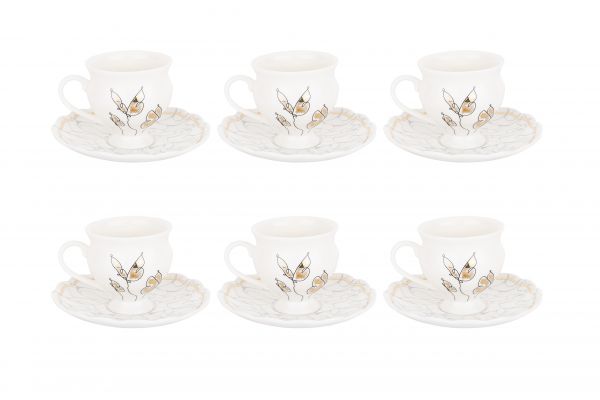 012-01-6 طقم فناجين قهوة جديد عظم الذباب