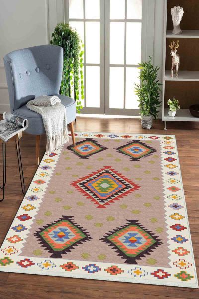 Birkilim Yıkanabilir Dekoratif Halı İpeksi Kaymaz Taban | MLN-IP-HK-0103