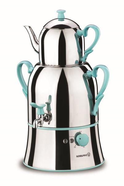 Korkmaz Nosta 3,9 lt. Elektrikli Semaver - Mavi