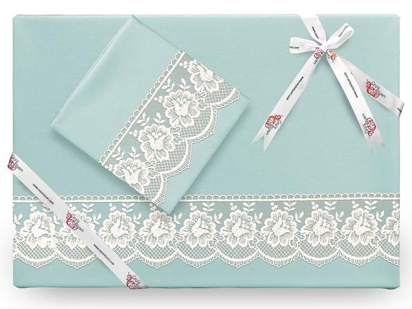 Lalezar Plain Französisch geschnürten Bettbezug Set Mint