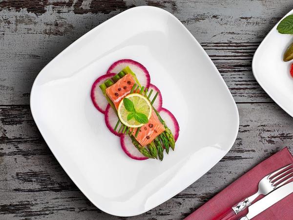 Assiette de Service Carrée Mélamine 6 Pièces 21cm