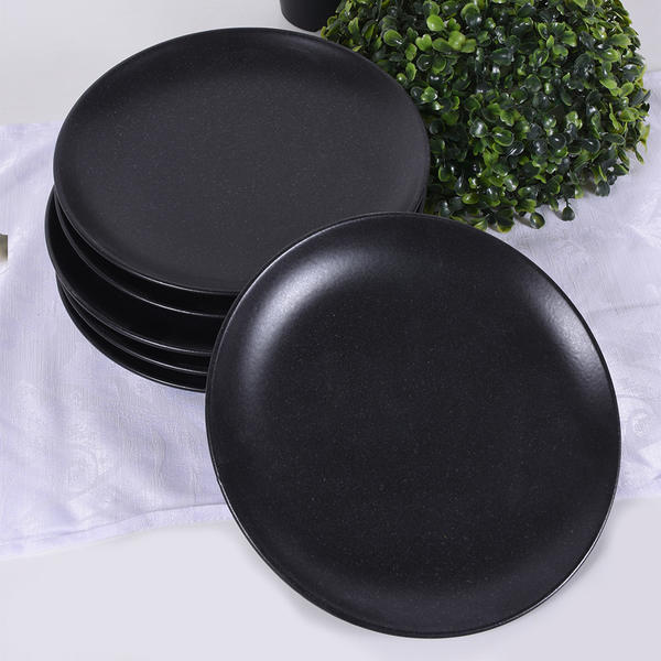 Mat Siyah Alfa Pasta Tabağı 21 Cm 6 Adet | Keramika
