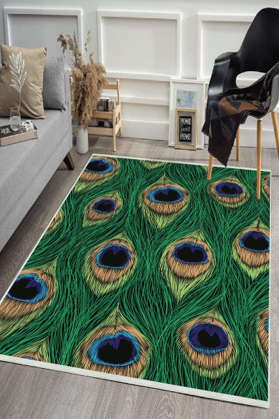 Birkilim Yıkanabilir Dekoratif Halı İpeksi Kaymaz Taban | MLN-IP-HS-369