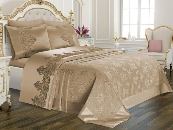 Dowery Pique Set Dubai Plain 3 Pièces Beige