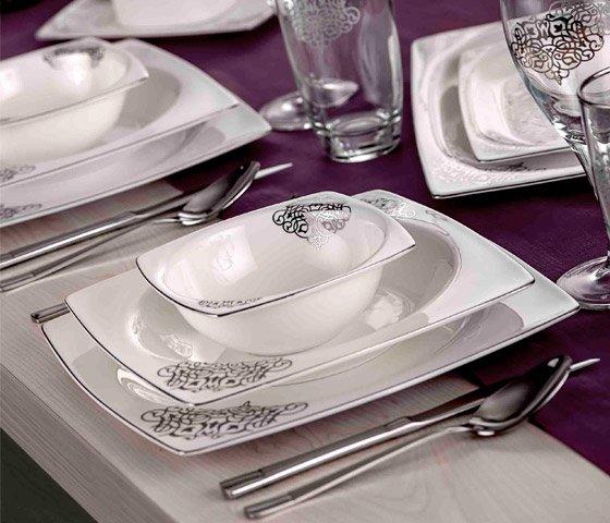 Taç Favorite Carmina 86 Parça Porselen Yemek Takımı | 12 Kişilik | Tac-1002