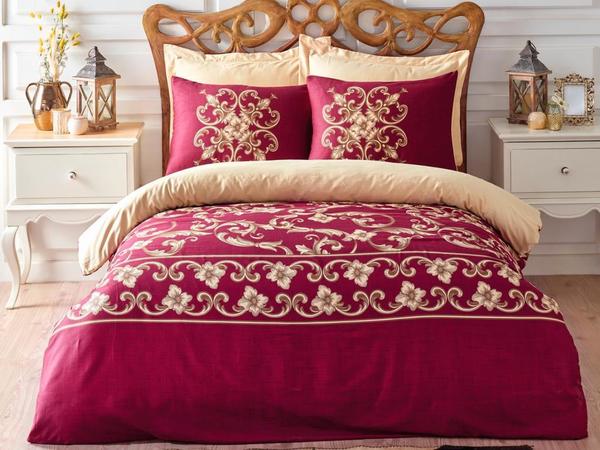 Cotton Box Royal Saten Nevresim Takımı Taylor Bordo