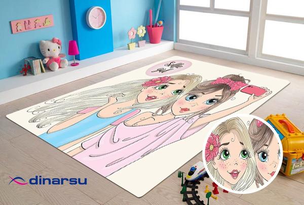 Dinarsu | Sunshine Kids | Kinderteppich | Waschbar | 1099-Selfie