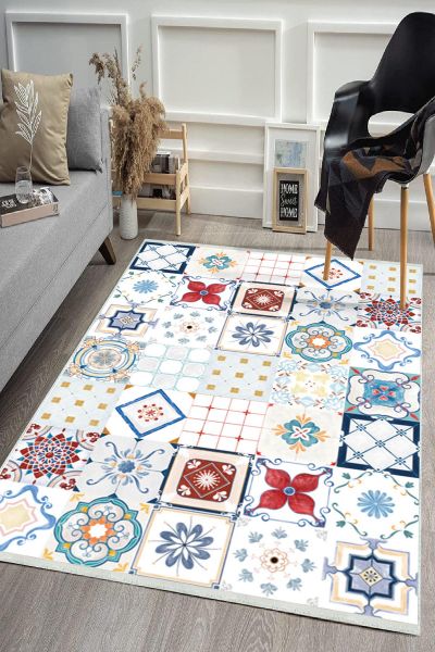 Birkilim Yıkanabilir Dekoratif Halı İpeksi Kaymaz Taban | MLN-IP-HS-536