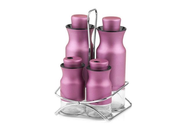 Taç Mia 5 Parça Standlı Baharatlık | Mor | TAC-7030