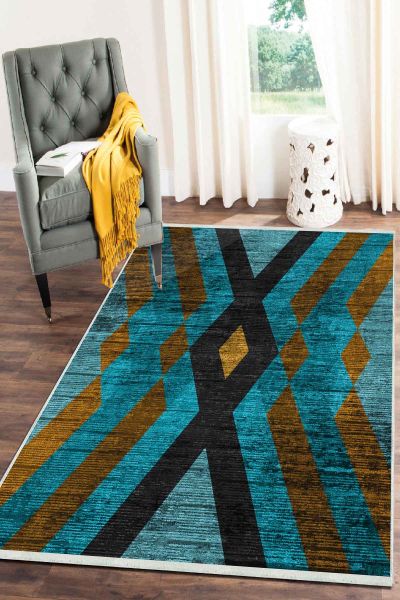 Birkilim Yıkanabilir Dekoratif Halı İpeksi Kaymaz Taban | MLN-IP-SD-282