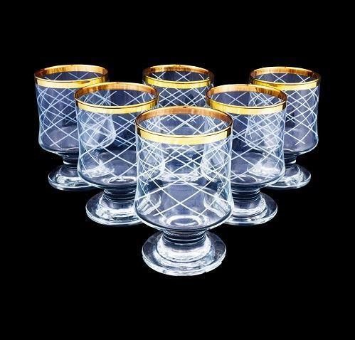 Lava Plaid Print Gilded Soft Drink Glass Line-359