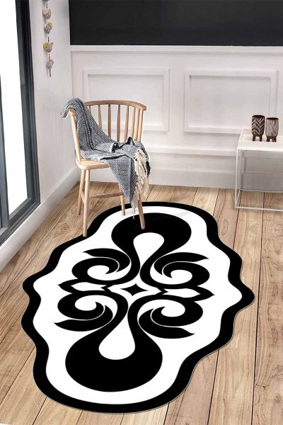 Birkilim Lazer Kesim Yıkanabilir İpeksi Kaymaz Taban Dekoratif Halı | MLN-IP-HT-828