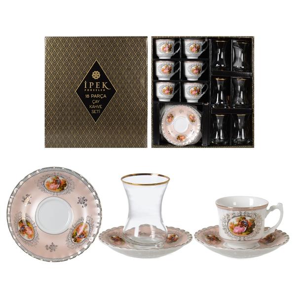 مجموعة 18 قطعة من القهوة والقهوة (ANT-100 PORS # OG-5771 # & DMT-303 CAY BARD.) | IPEK-1003