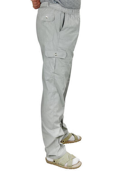 Berat Lüks Keten Koyu Gri Erkek Şalvar - Hac Umre Pantolonu