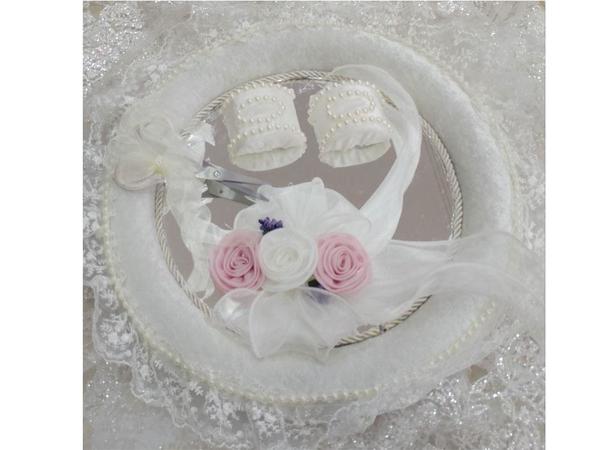 Round Mirrored Ring Tray Cream
