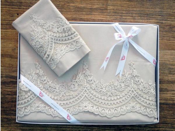 Fransız Güpürlü Cansumm Nevresim Takımı Cappucino