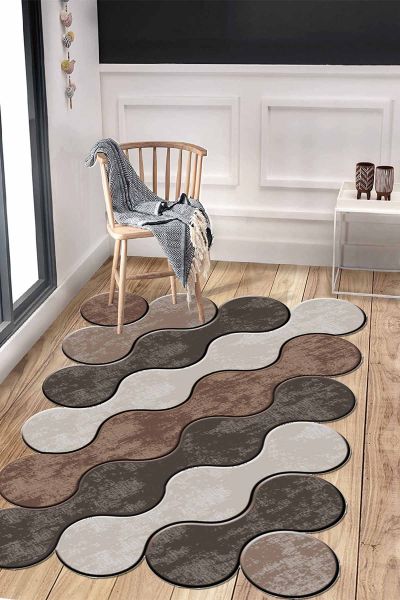 Birkilim Lazer Kesim Yıkanabilir İpeksi Kaymaz Taban Dekoratif Halı | MLN-IP-HT-1222