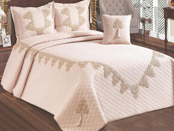 Evlen Home Antik Çift Kişilik Yatak Örtüsü Cappucino | Evlen
