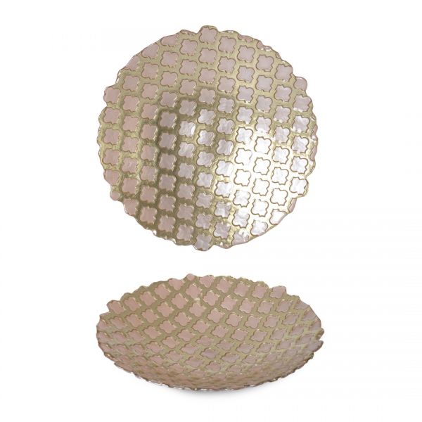 17885 ASSIETTE RONDE TUMBLED GOLD-30 CM | SILK-AKC911
