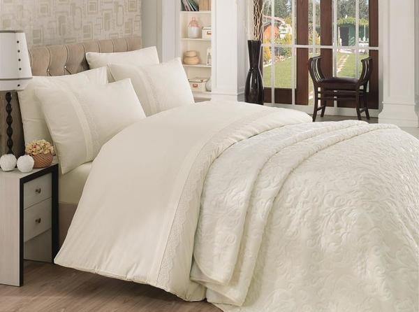 Cotton Box Emboss Battaniyeli Nevresim Takımı Ekru | Cotton Box