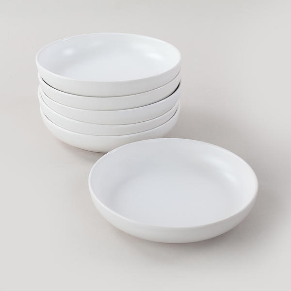 عشاء اسكندنافي أبيض غير لامع 22 سم 6 قطع | كيراميكا