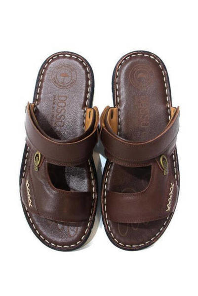 Leather Slippers Sandals Hajj Umrah Sandals Brown