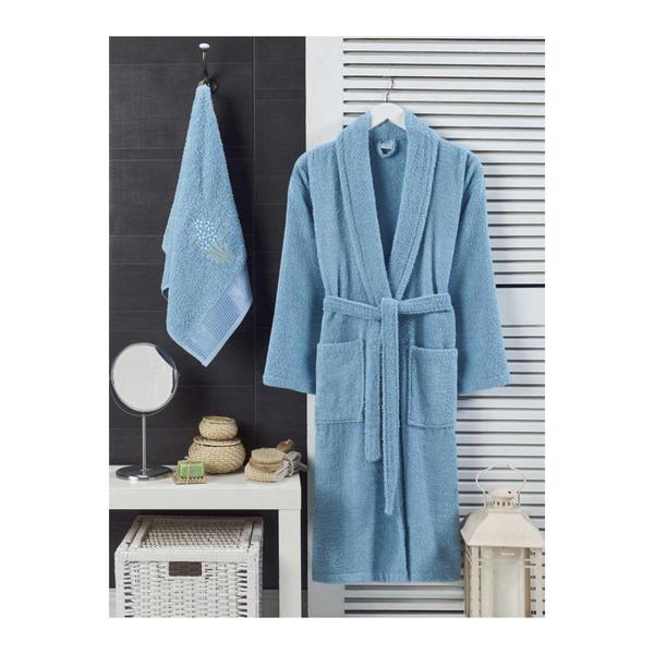 Forev 100% Cotton Bathrobe Set Aqua SM