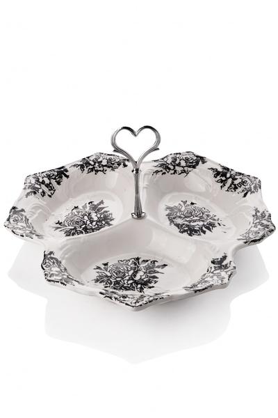 Rose Serisi 3 Bölmeli Kulplu Büyük Servis