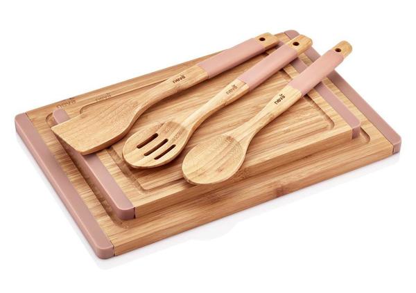Neva Sweet 5 Parça Bambu Mutfak Aletleri Seti | Pembe | N2469