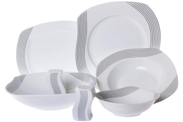 Schäfer 28 Parça Porselen Yemek Takımı Şerit Desen S-Form | 6 Kişilik | 30982