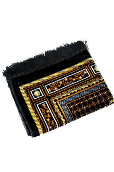 Lux Velvet Chipinger Prayer Rug - Dark Brown Color