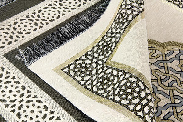 Selçuklu Motifli Hanedan Şönil Seccade Krem