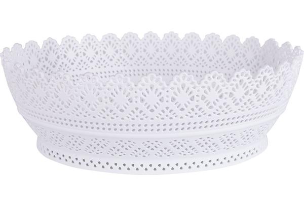 Dekonaz Dantel Oval Ekmeklik 28x21cm | Berra-406-beyaz