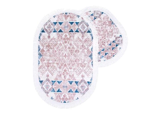 Kilim Desen Oval Banyo Paspas Seti 2 Li Bej