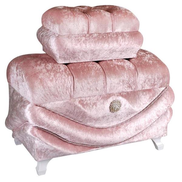 Giselle 2'li Dekoratif Çeyiz Kutusu / Sandık - Pembe