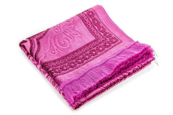 سجادة صلاة أكريليك من البوليستر الفضي - لون فوشيا