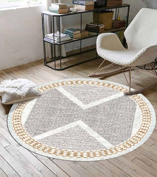 Birkilim Yuvarlak Yıkanabilir Dekoratif Halı İpeksi Kaymaz Taban | MLN-IP-YU-HT-170