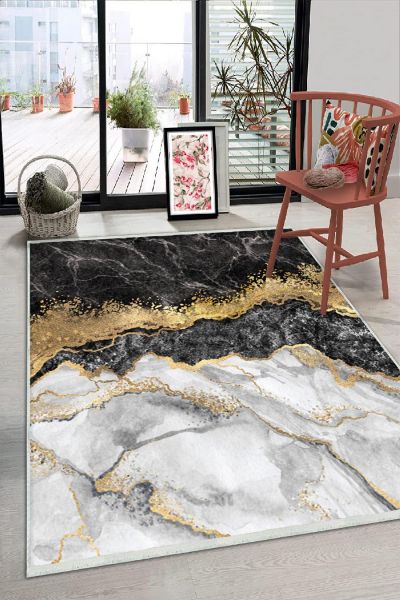 Birkilim Yıkanabilir Dekoratif Halı İpeksi Kaymaz Taban | MLN-IP-HS-316